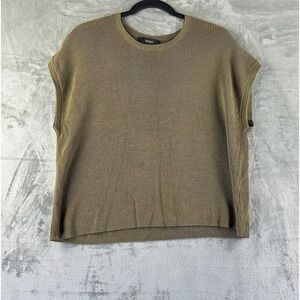 Forever 21 Sweater Vest Women's S Tan Olive Green